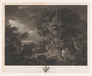 Stormachtig landschap met Dido en Aeneas