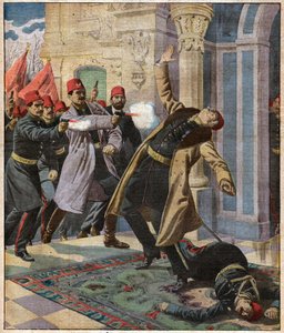 Ottomaanse staatsgreep: Enver Pasja en de CUP vallen het Keizerlijk Paleis binnen en doden minister Nazin Pasja, 9 februari 1913