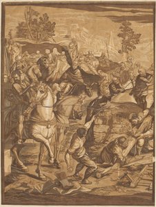 De kruisiging (linker paneel)