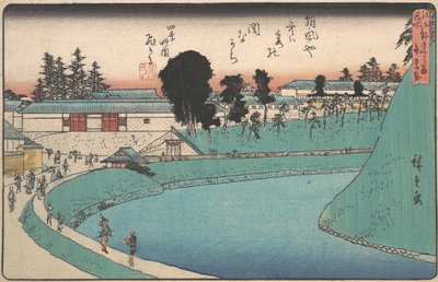 Soto Sakurada Benkei Bori, ca. 1843 door Ando Hiroshige