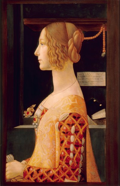 Portret van Giovanna Tornabuoni, ca. 1899 door Domenico (after) Ghirlandaio