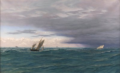 Jachten in een zeegang, Middellandse Zee, 1871 door John Brett