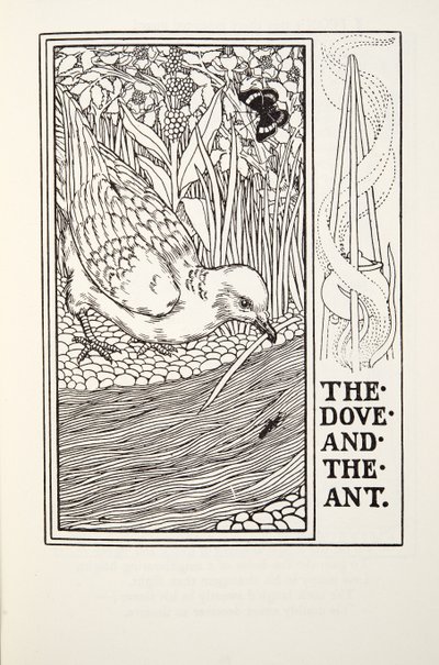 De duif en de mier, uit Fontaine Fabels, uitgegeven 1905 door Percy J. Billingshurst